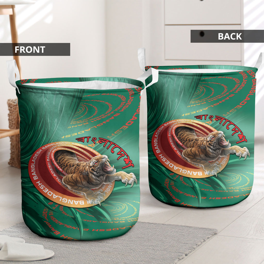Bangladesh Laundry Basket Royal Bengal Tiger Spiral Pattern