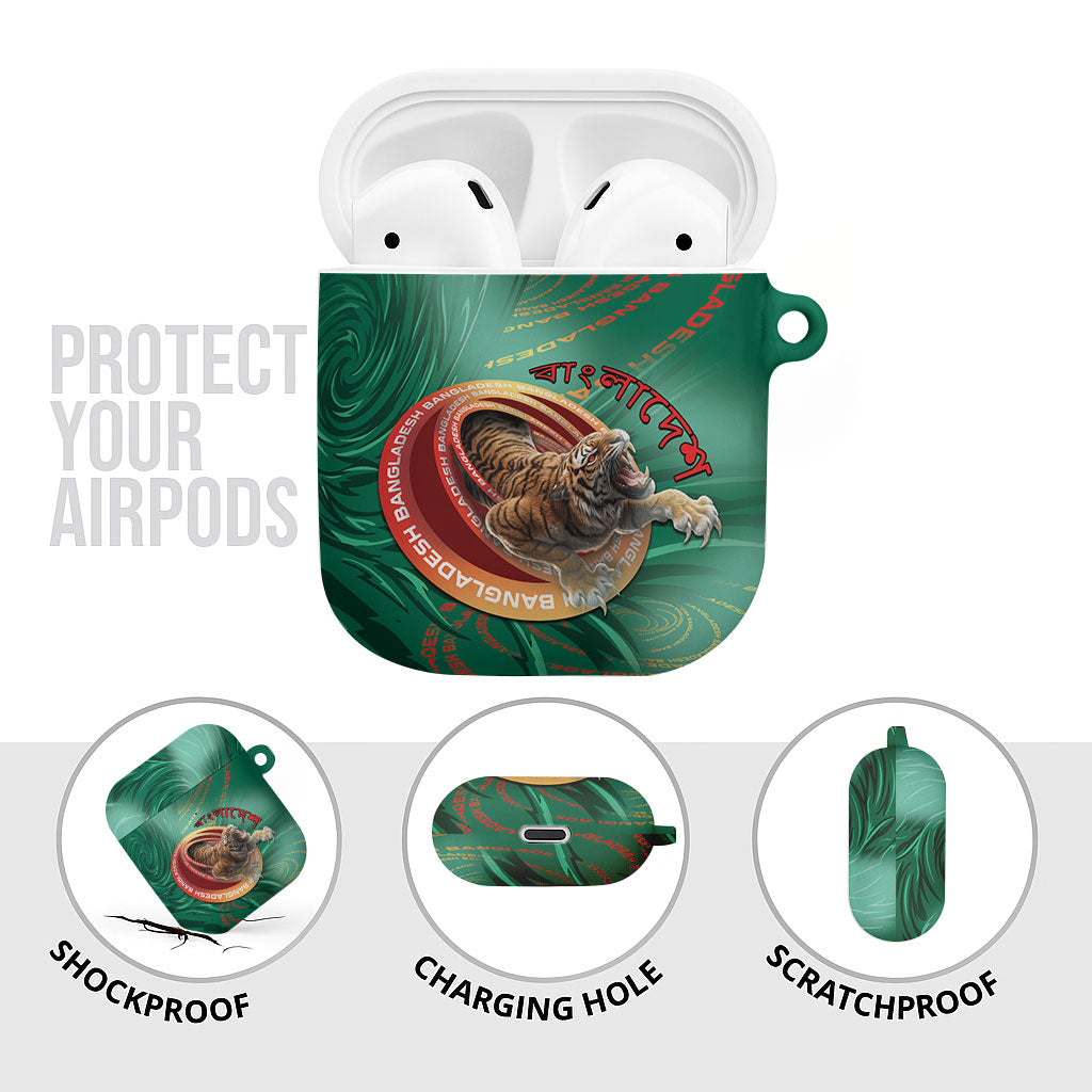 Bangladesh AirPods Case Royal Bengal Tiger Spiral Pattern