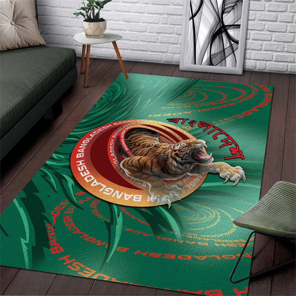 Bangladesh Area Rug Royal Bengal Tiger Spiral Pattern