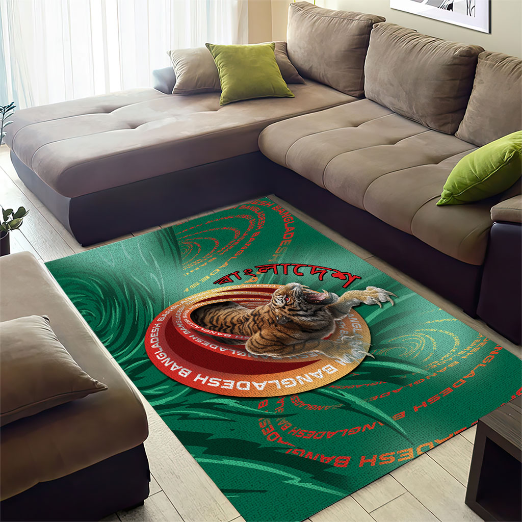 Bangladesh Area Rug Royal Bengal Tiger Spiral Pattern