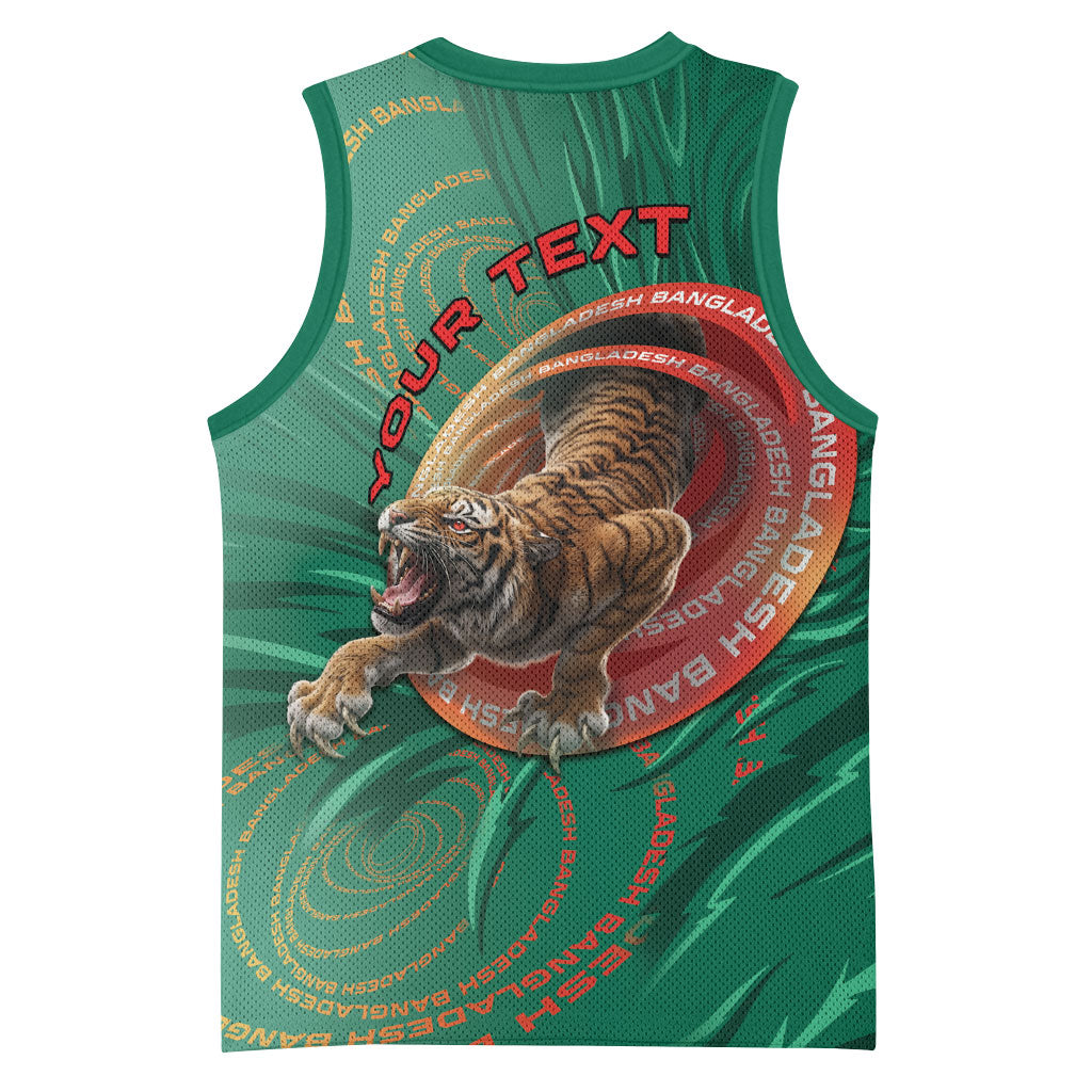 Personalized Bangladesh Basketball Jersey Royal Bengal Tiger Spiral Pattern
