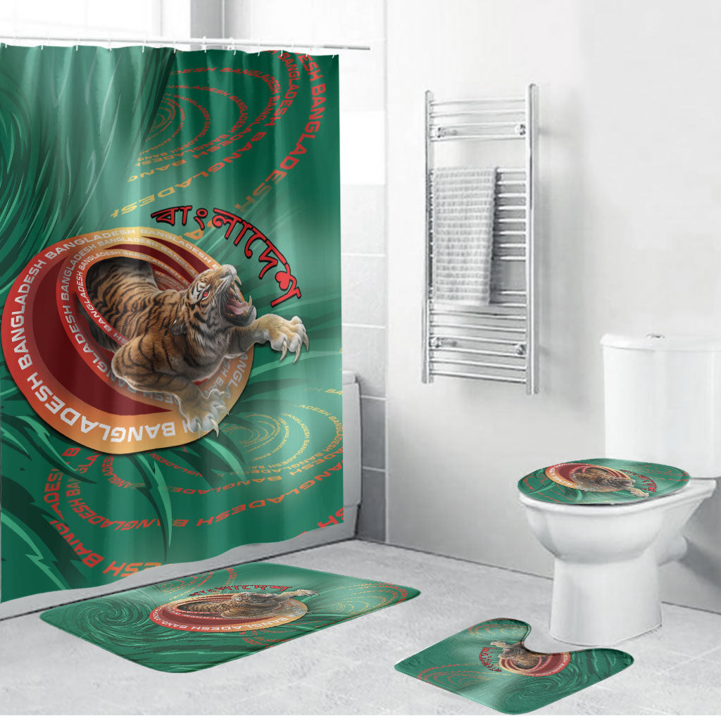 Bangladesh Bathroom Set Royal Bengal Tiger Spiral Pattern