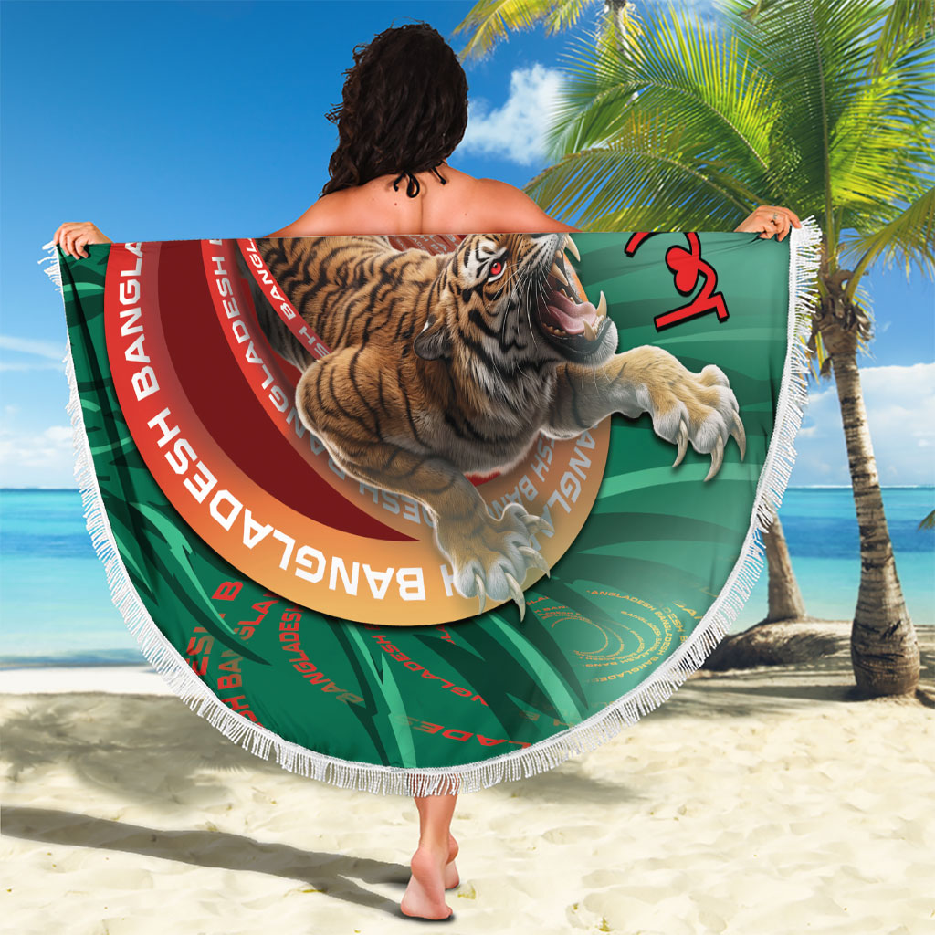 Bangladesh Beach Blanket Royal Bengal Tiger Spiral Pattern