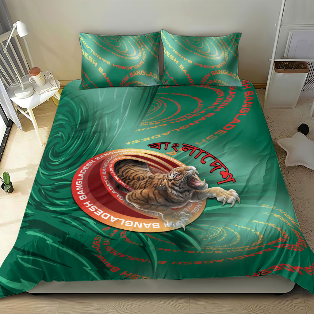 Bangladesh Bedding Set Royal Bengal Tiger Spiral Pattern