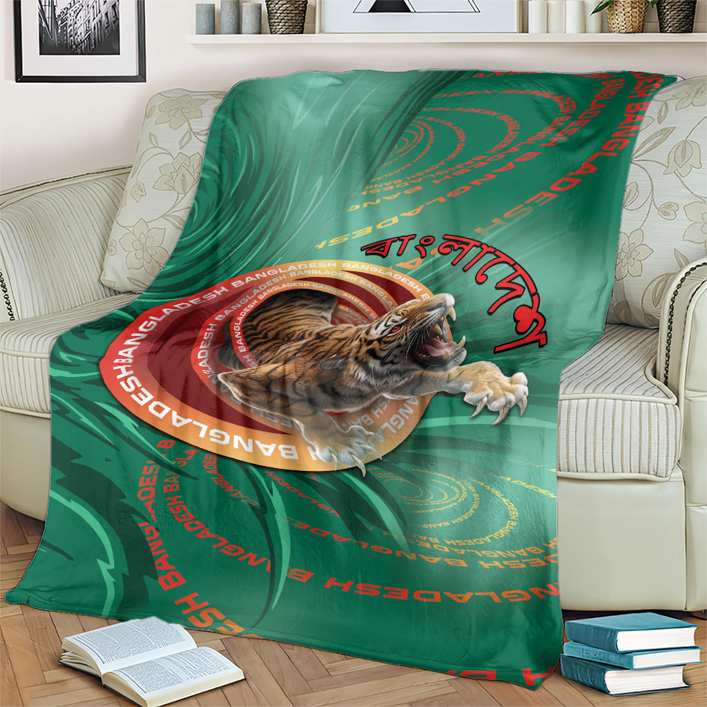 Bangladesh Blanket Royal Bengal Tiger Spiral Pattern
