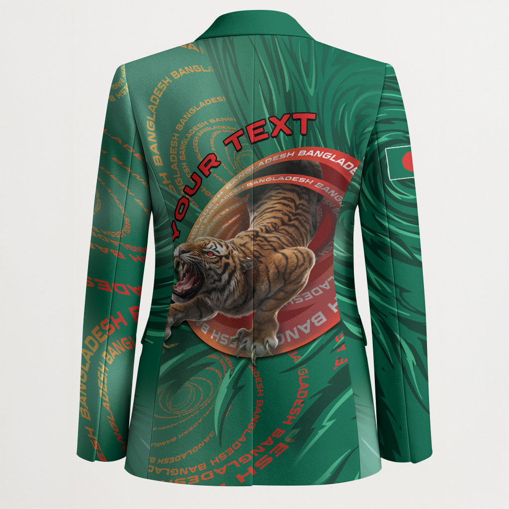 Personalized Bangladesh Blazer Royal Bengal Tiger Spiral Pattern