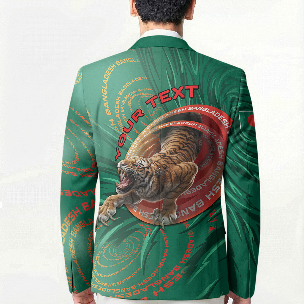 Personalized Bangladesh Blazer Royal Bengal Tiger Spiral Pattern