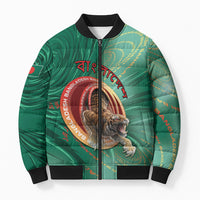Personalized Bangladesh Bomber Puffer Jacket Royal Bengal Tiger Spiral Pattern