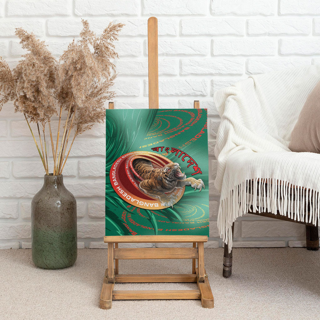 Bangladesh Canvas Wall Art Royal Bengal Tiger Spiral Pattern