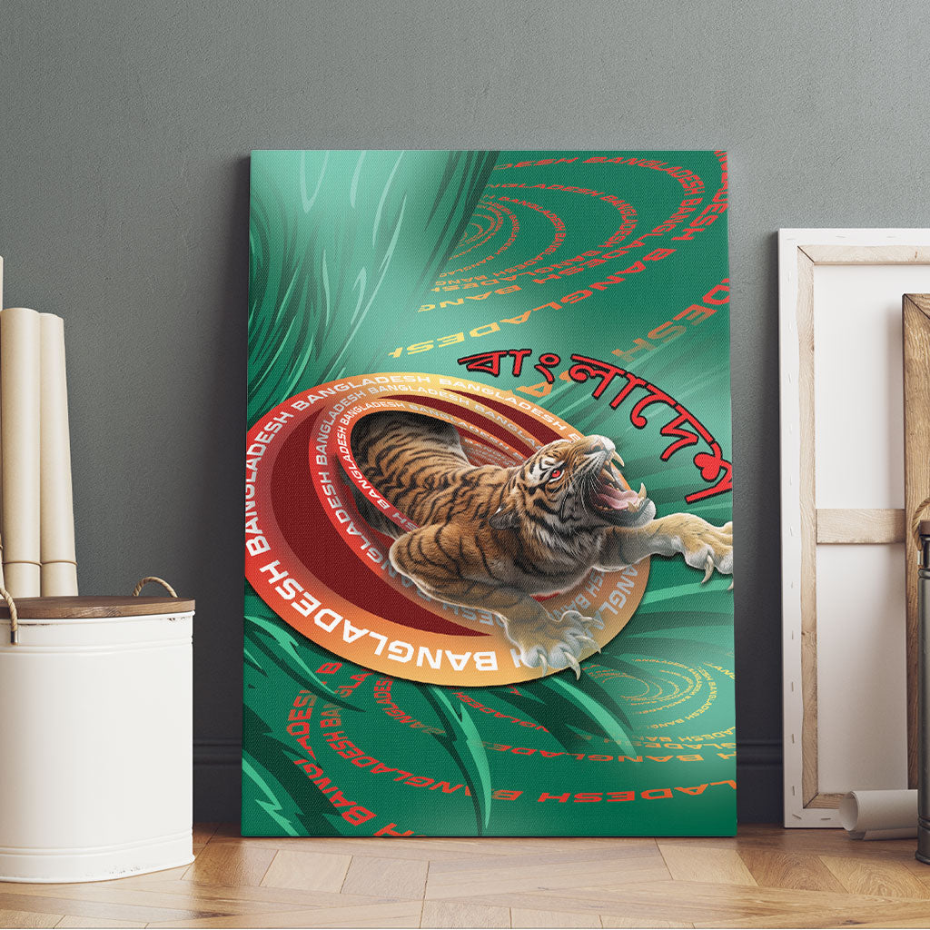 Bangladesh Canvas Wall Art Royal Bengal Tiger Spiral Pattern