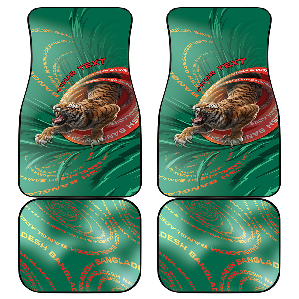 Personalized Bangladesh Car Mats Royal Bengal Tiger Spiral Pattern