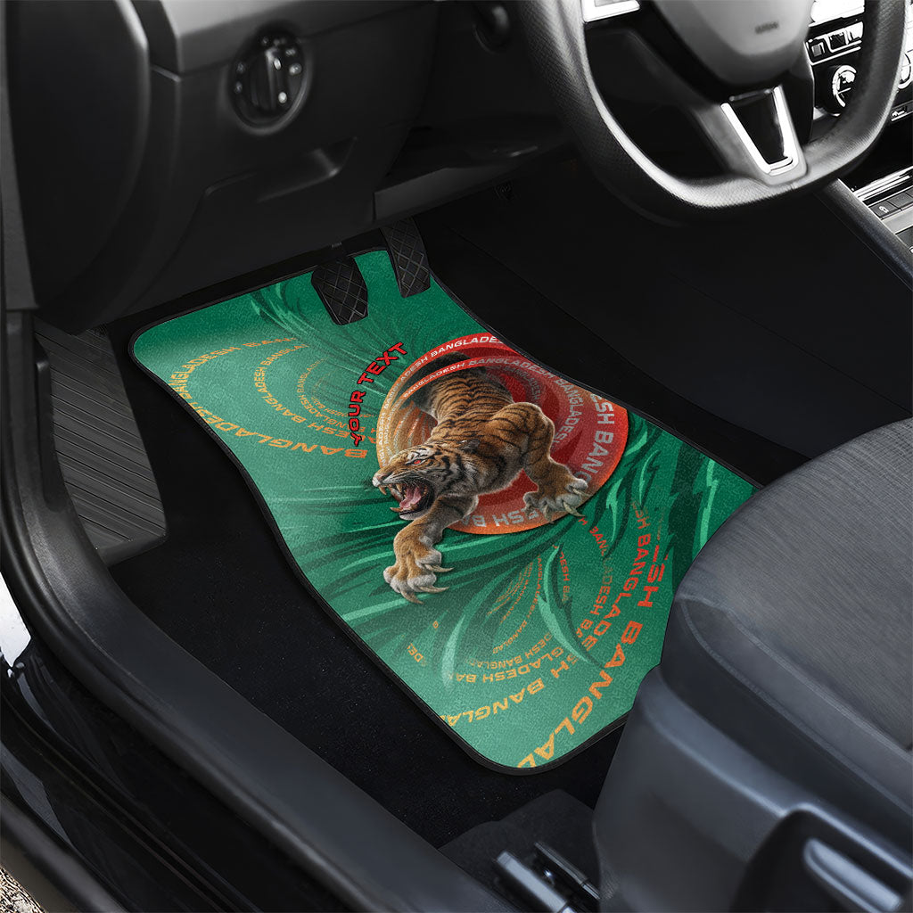 Personalized Bangladesh Car Mats Royal Bengal Tiger Spiral Pattern