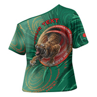 Personalized Bangladesh Cross Shoulder Shirt Royal Bengal Tiger Spiral Pattern