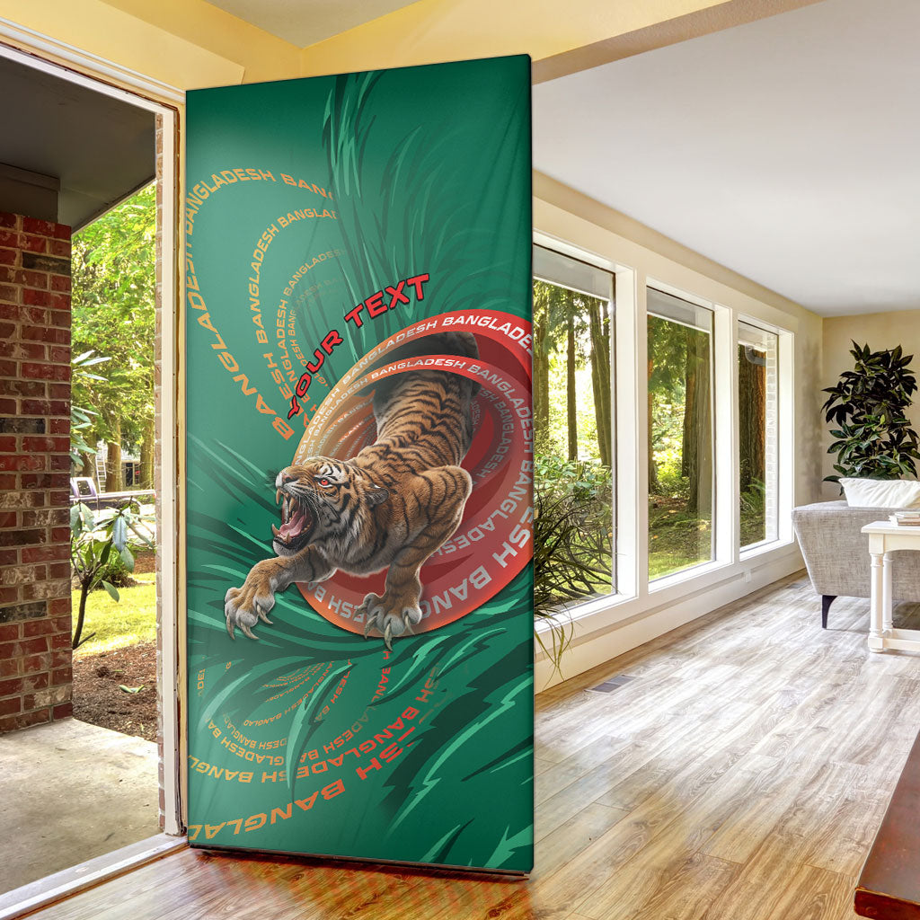 Personalized Bangladesh Door Cover Royal Bengal Tiger Spiral Pattern