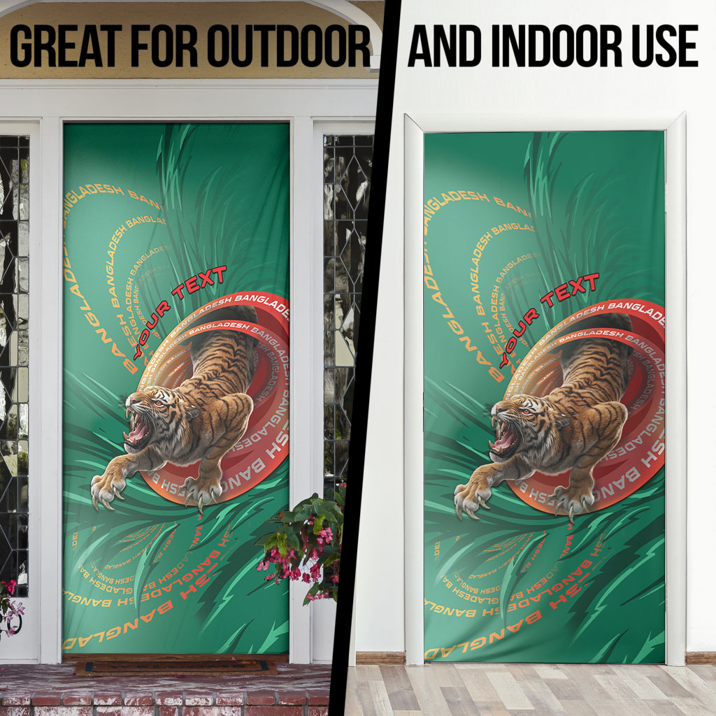 Personalized Bangladesh Door Cover Royal Bengal Tiger Spiral Pattern