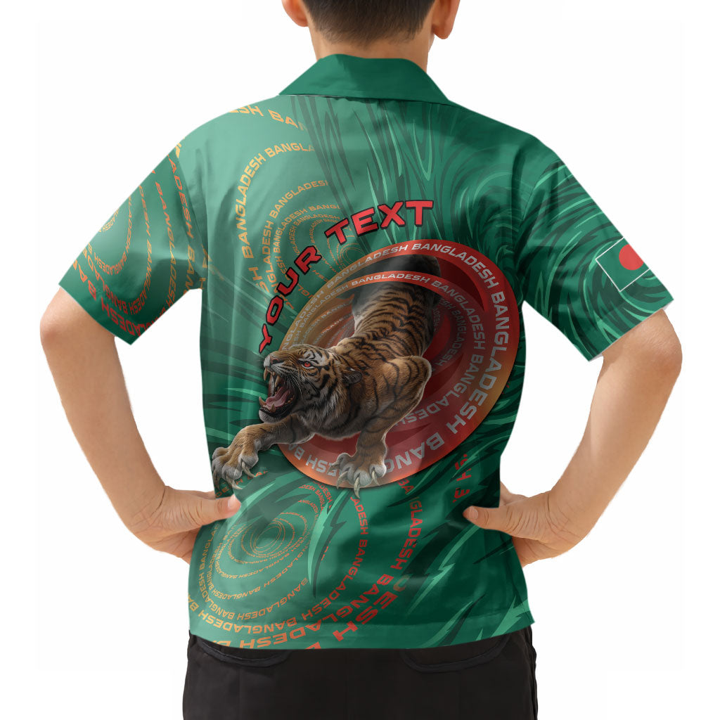 Personalized Bangladesh Hawaiian Shirt Royal Bengal Tiger Spiral Pattern