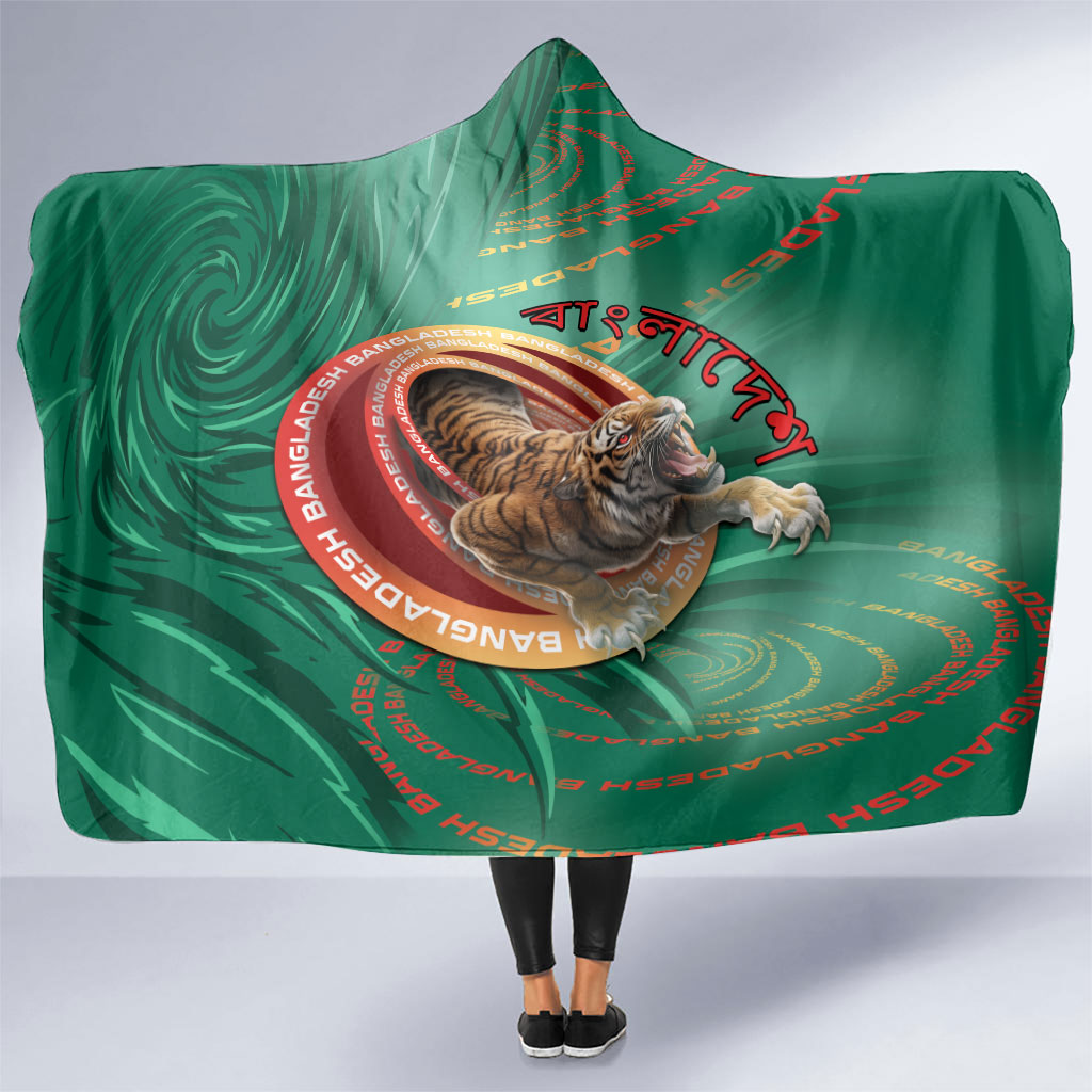 Bangladesh Hooded Blanket Royal Bengal Tiger Spiral Pattern