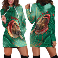Personalized Bangladesh Hoodie Dress Royal Bengal Tiger Spiral Pattern