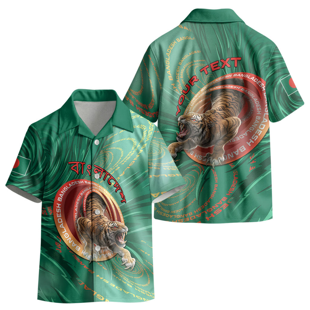 Personalized Bangladesh Kid Hawaiian Shirt Royal Bengal Tiger Spiral Pattern