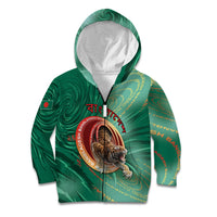 Personalized Bangladesh Kid Hoodie Royal Bengal Tiger Spiral Pattern