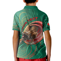 Personalized Bangladesh Kid Polo Shirt Royal Bengal Tiger Spiral Pattern