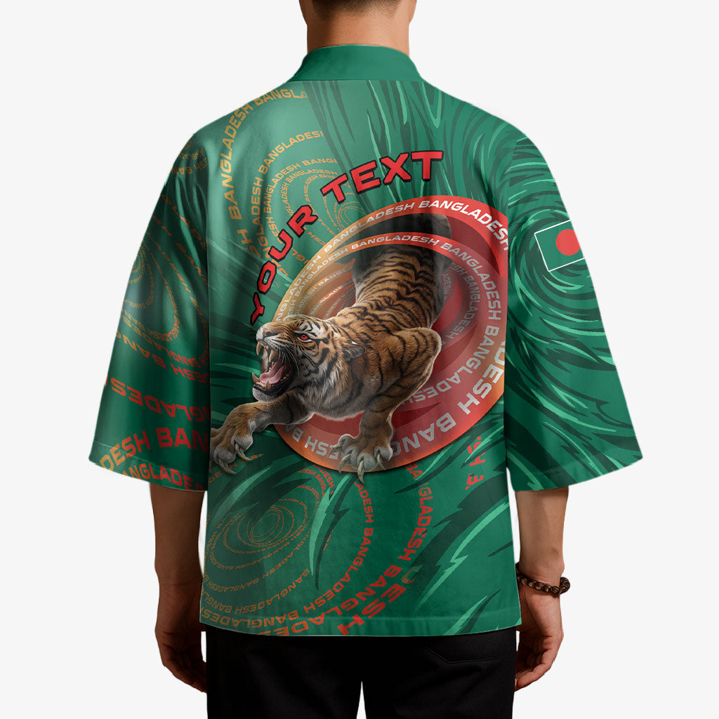 Personalized Bangladesh Kimono Royal Bengal Tiger Spiral Pattern