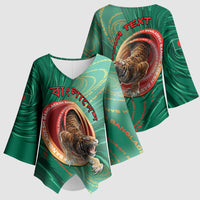 Personalized Bangladesh Kimono Sleeve Blouse Royal Bengal Tiger Spiral Pattern