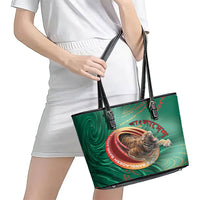 Bangladesh Leather Tote Bag Royal Bengal Tiger Spiral Pattern