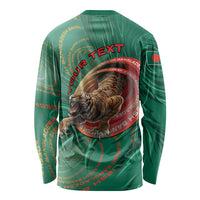 Personalized Bangladesh Long Sleeve Shirt Royal Bengal Tiger Spiral Pattern