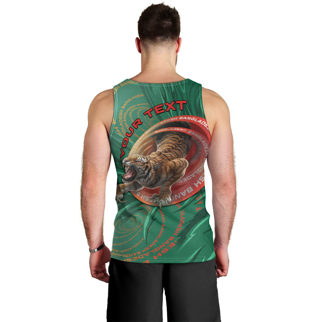 Personalized Bangladesh Men Tank Top Royal Bengal Tiger Spiral Pattern
