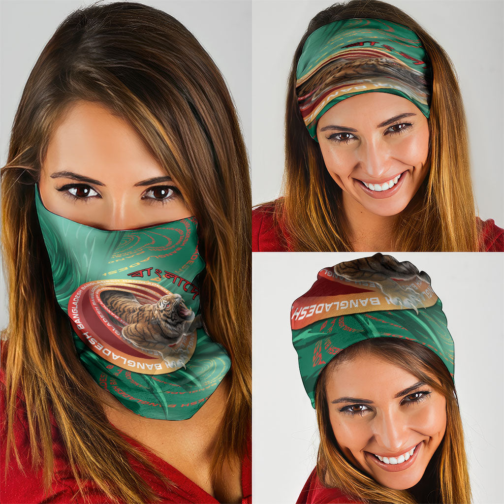 Bangladesh Neck Gaiter Royal Bengal Tiger Spiral Pattern