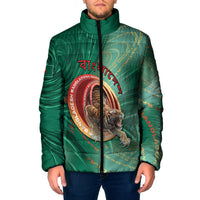 Personalized Bangladesh Padded Jacket Royal Bengal Tiger Spiral Pattern