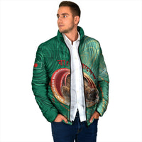 Personalized Bangladesh Padded Jacket Royal Bengal Tiger Spiral Pattern