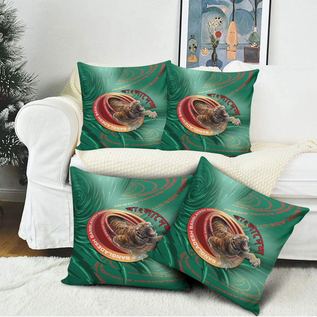 Bangladesh Pillow Cover Royal Bengal Tiger Spiral Pattern