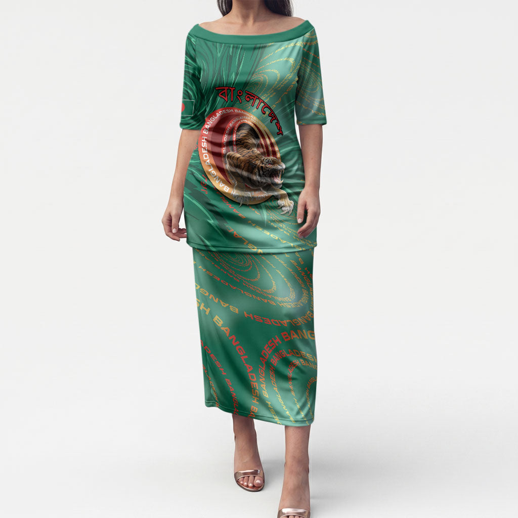 Personalized Bangladesh Puletasi Royal Bengal Tiger Spiral Pattern