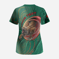 Personalized Bangladesh Scrub Top Royal Bengal Tiger Spiral Pattern
