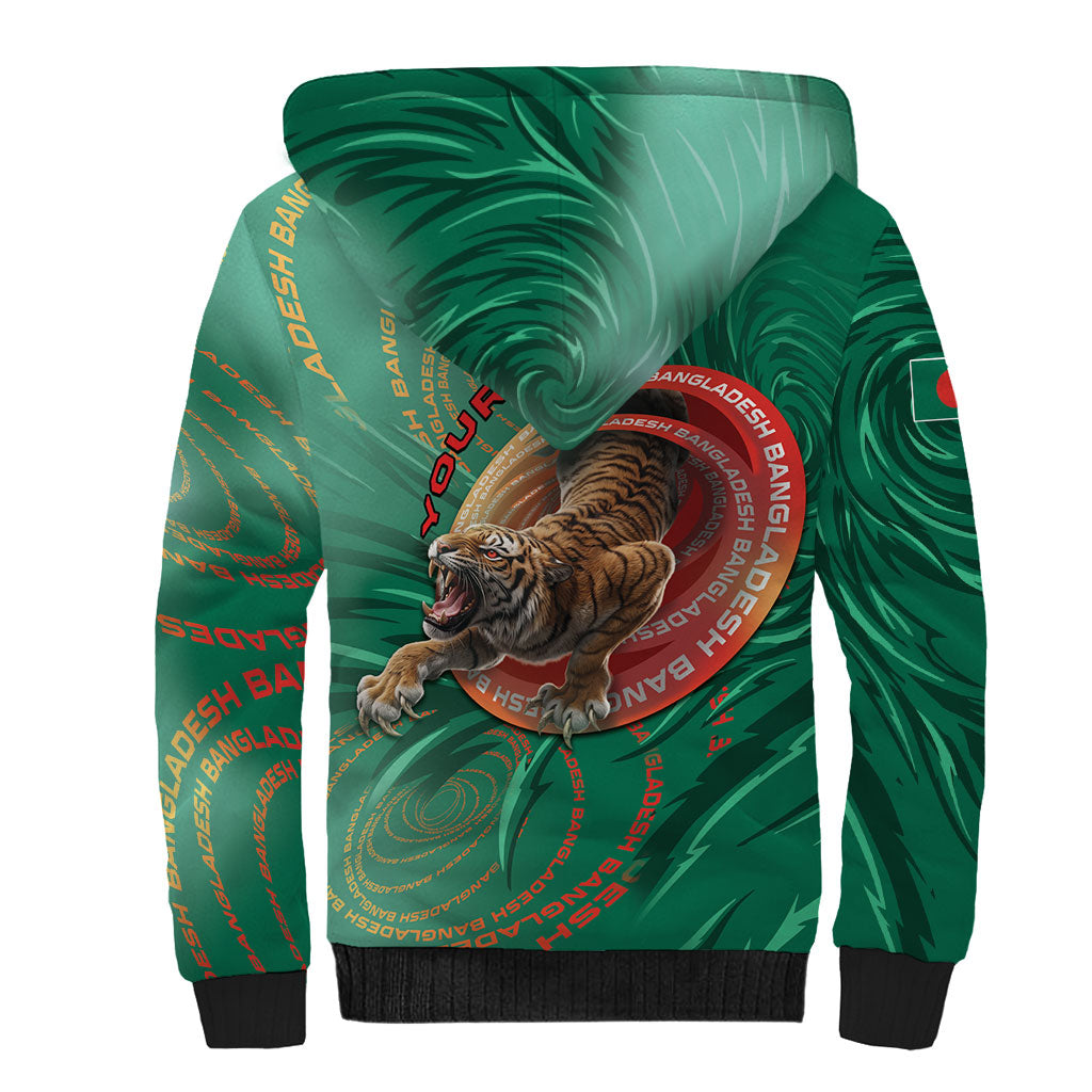Personalized Bangladesh Sherpa Hoodie Royal Bengal Tiger Spiral Pattern