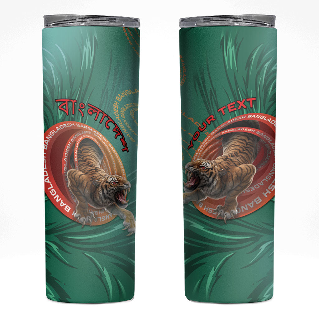 Personalized Bangladesh Skinny Tumbler Royal Bengal Tiger Spiral Pattern