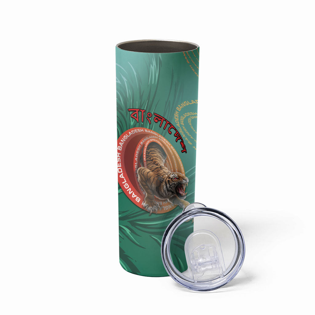 Personalized Bangladesh Skinny Tumbler Royal Bengal Tiger Spiral Pattern