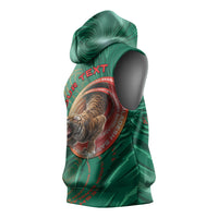 Personalized Bangladesh Sleeveless Hoodie Royal Bengal Tiger Spiral Pattern