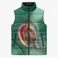 Personalized Bangladesh Sleeveless Puffer Jacket Royal Bengal Tiger Spiral Pattern