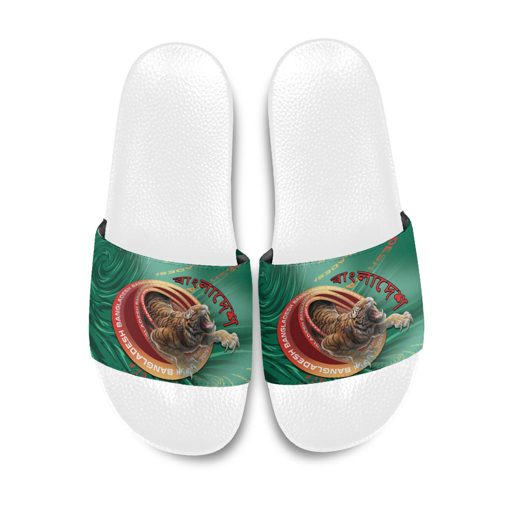 Bangladesh Slide Sandals Royal Bengal Tiger Spiral Pattern
