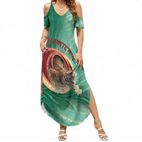 Personalized Bangladesh Summer Maxi Dress Royal Bengal Tiger Spiral Pattern