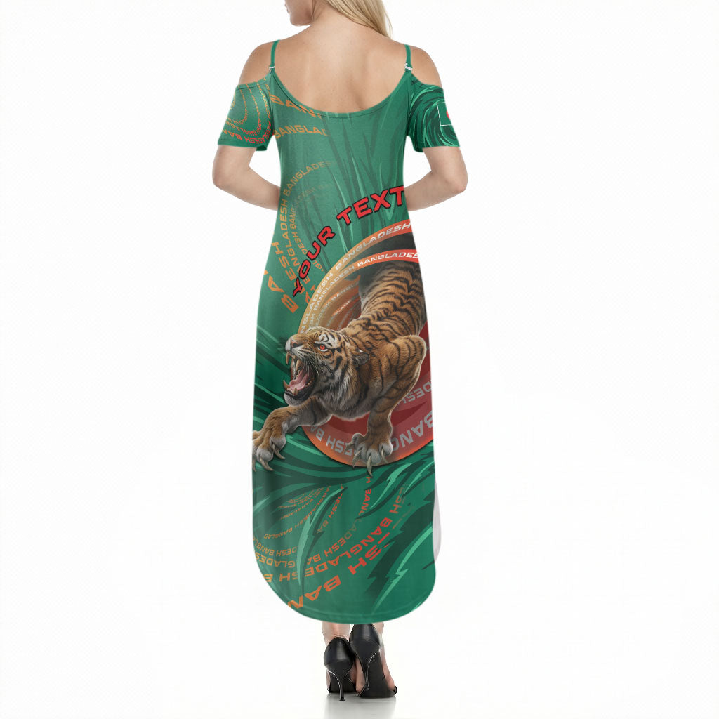 Personalized Bangladesh Summer Maxi Dress Royal Bengal Tiger Spiral Pattern