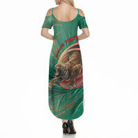 Personalized Bangladesh Summer Maxi Dress Royal Bengal Tiger Spiral Pattern