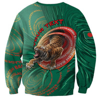 Personalized Bangladesh Sweatshirt Royal Bengal Tiger Spiral Pattern