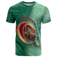 Personalized Bangladesh T Shirt Royal Bengal Tiger Spiral Pattern