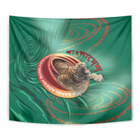 Bangladesh Tapestry Royal Bengal Tiger Spiral Pattern