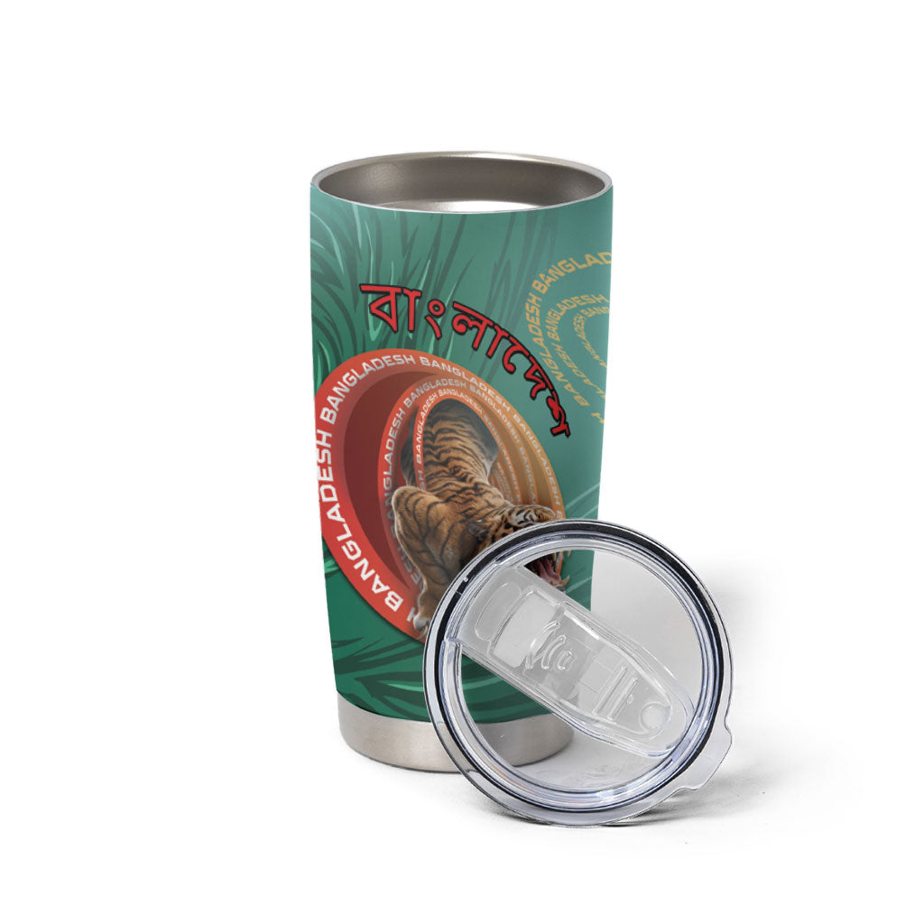 Personalized Bangladesh Tumbler Cup Royal Bengal Tiger Spiral Pattern