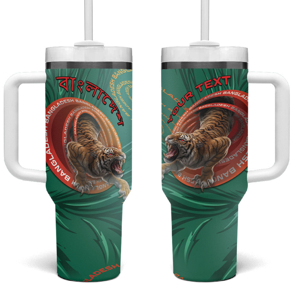 Personalized Bangladesh Tumbler With Handle Royal Bengal Tiger Spiral Pattern